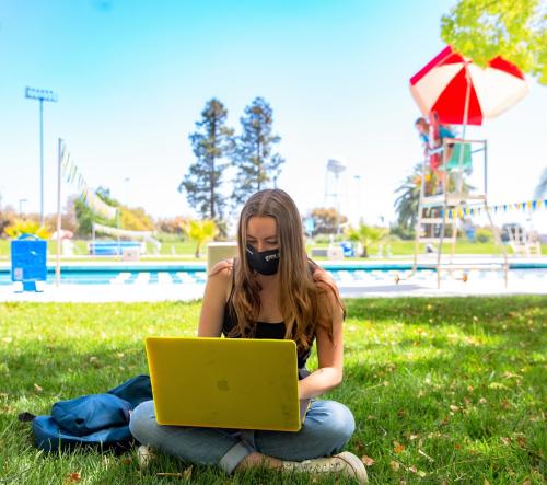 Photo of Alexa Carter working at the Rec Pool, courtesy of Dawson Diaz